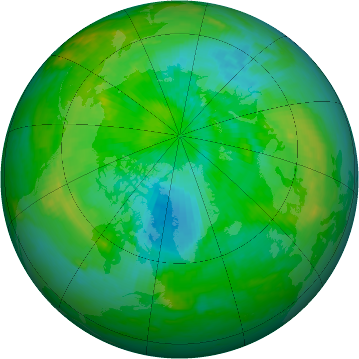 Arctic ozone map for 24 August 1980
